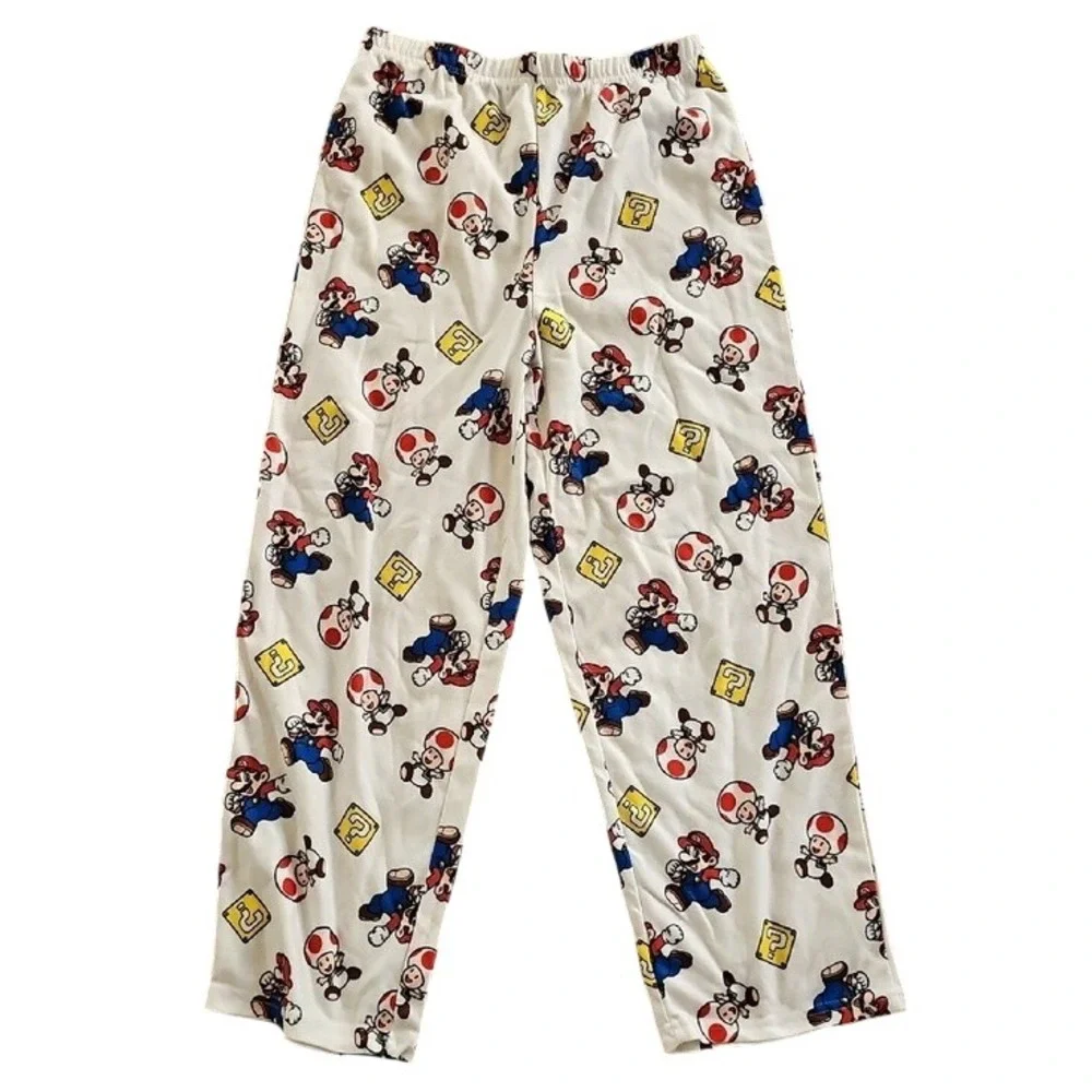 Nintendo Super Mario Bros Character Print Pajama Set Gamer Kids Size 10 White